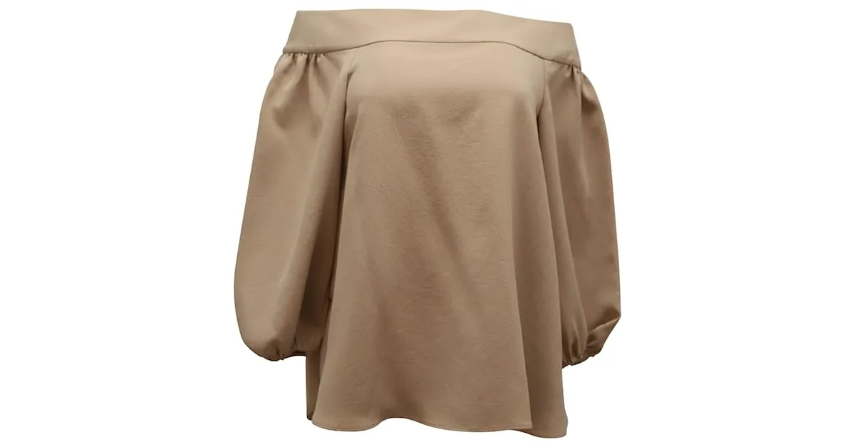 Top con hombros descubiertos Tibi en poliéster beige 
