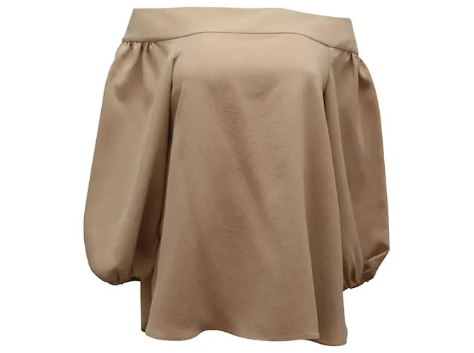 Top con hombros descubiertos Tibi en poliéster beige 