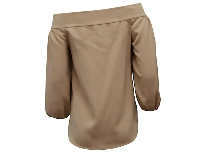 Top con hombros descubiertos Tibi en poliéster beige 