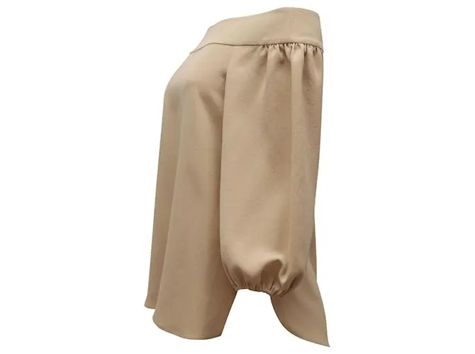 Top con hombros descubiertos Tibi en poliéster beige 