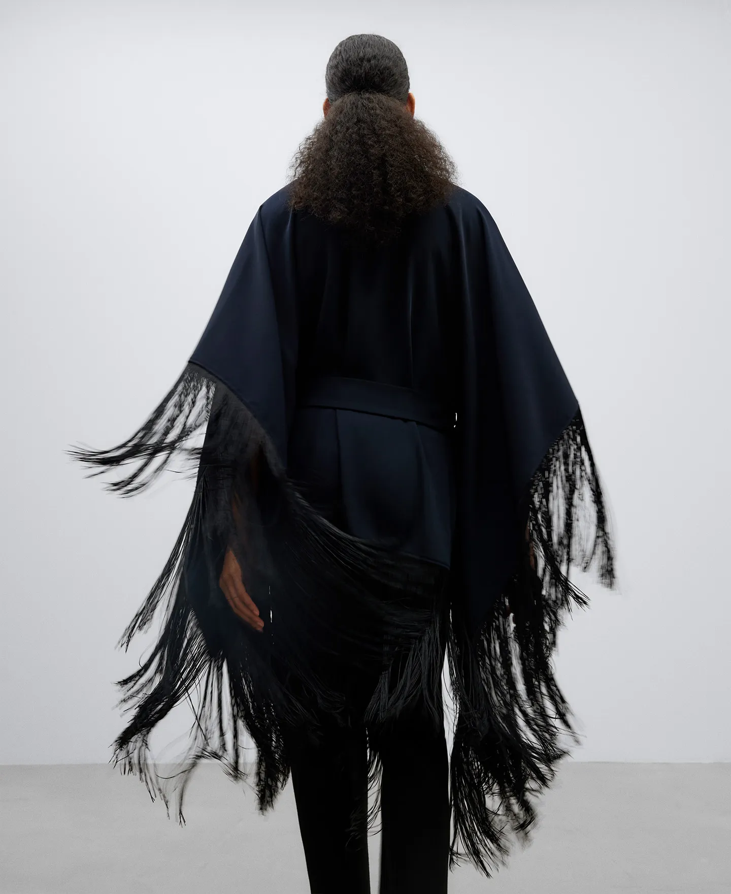 Túnica asimétrica flecos mujer