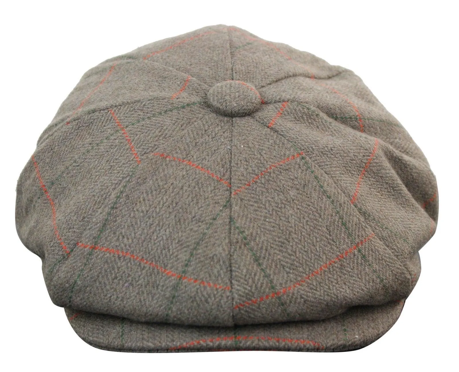 Tweed para hombres check Newsboy Cap