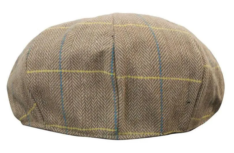 Tweed para hombres check Newsboy Cap