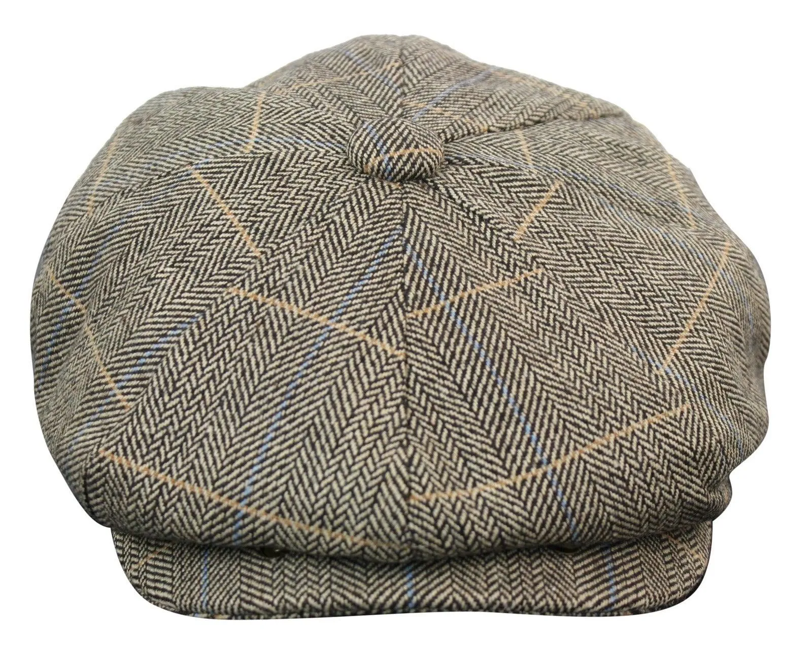 Tweed para hombres check Newsboy Cap