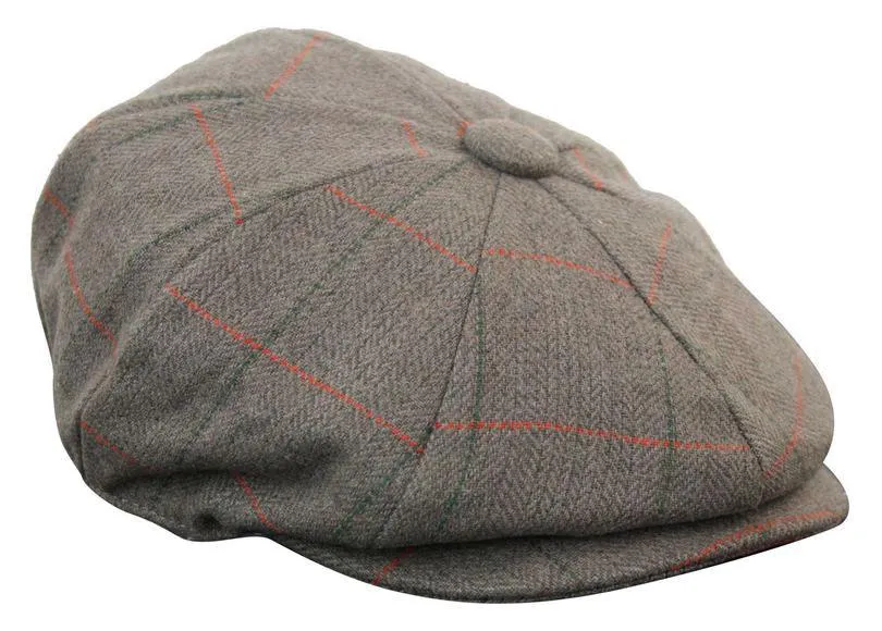 Tweed para hombres check Newsboy Cap