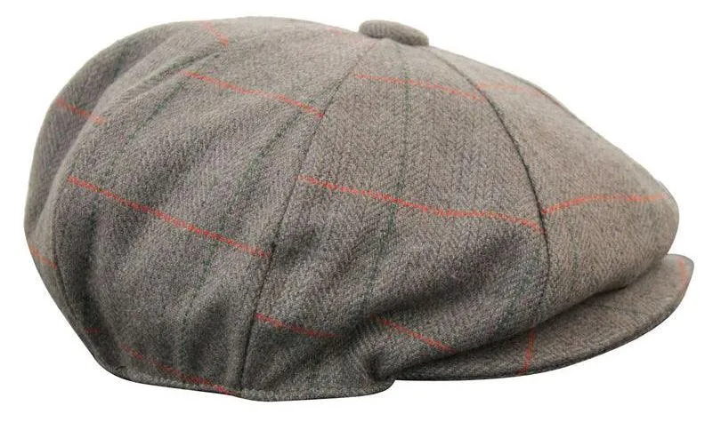 Tweed para hombres check Newsboy Cap