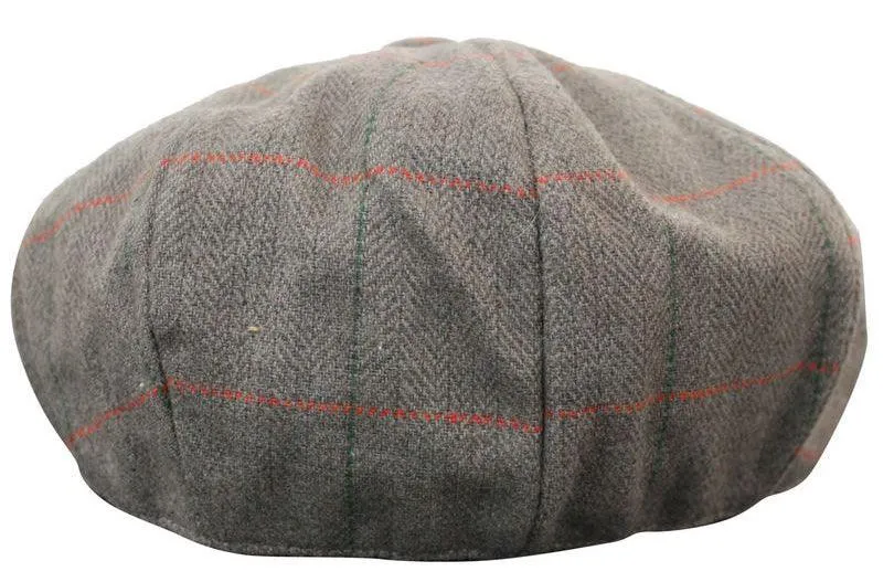 Tweed para hombres check Newsboy Cap
