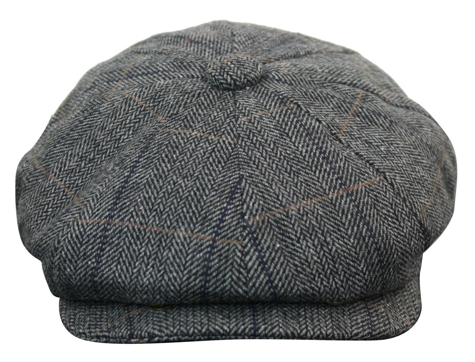 Tweed para hombres check Newsboy Cap