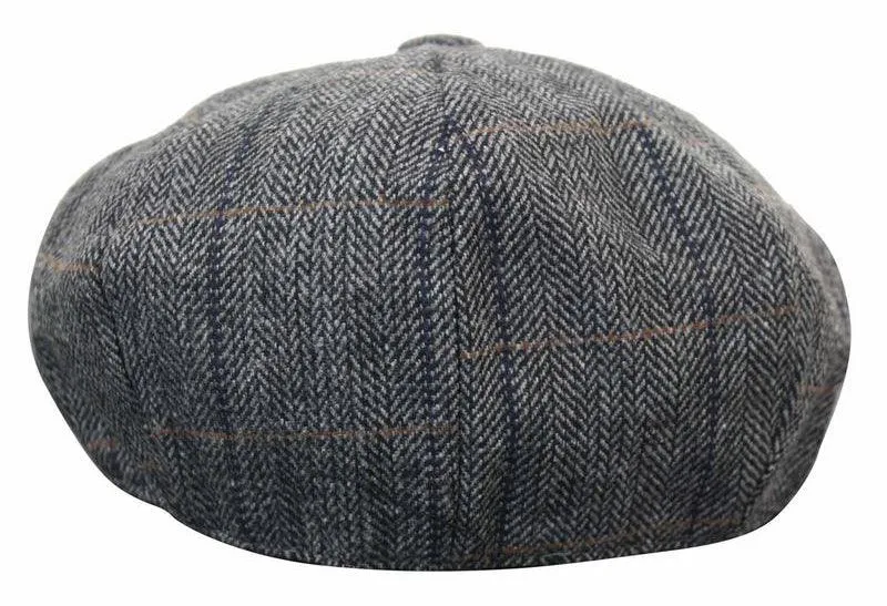 Tweed para hombres check Newsboy Cap