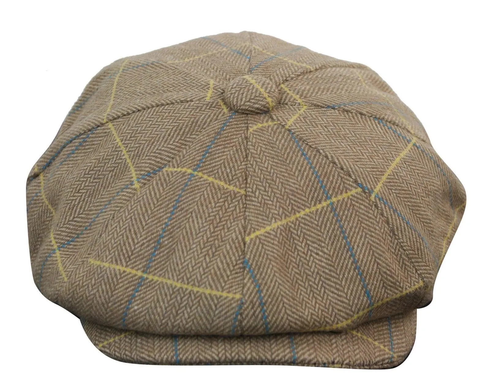 Tweed para hombres check Newsboy Cap