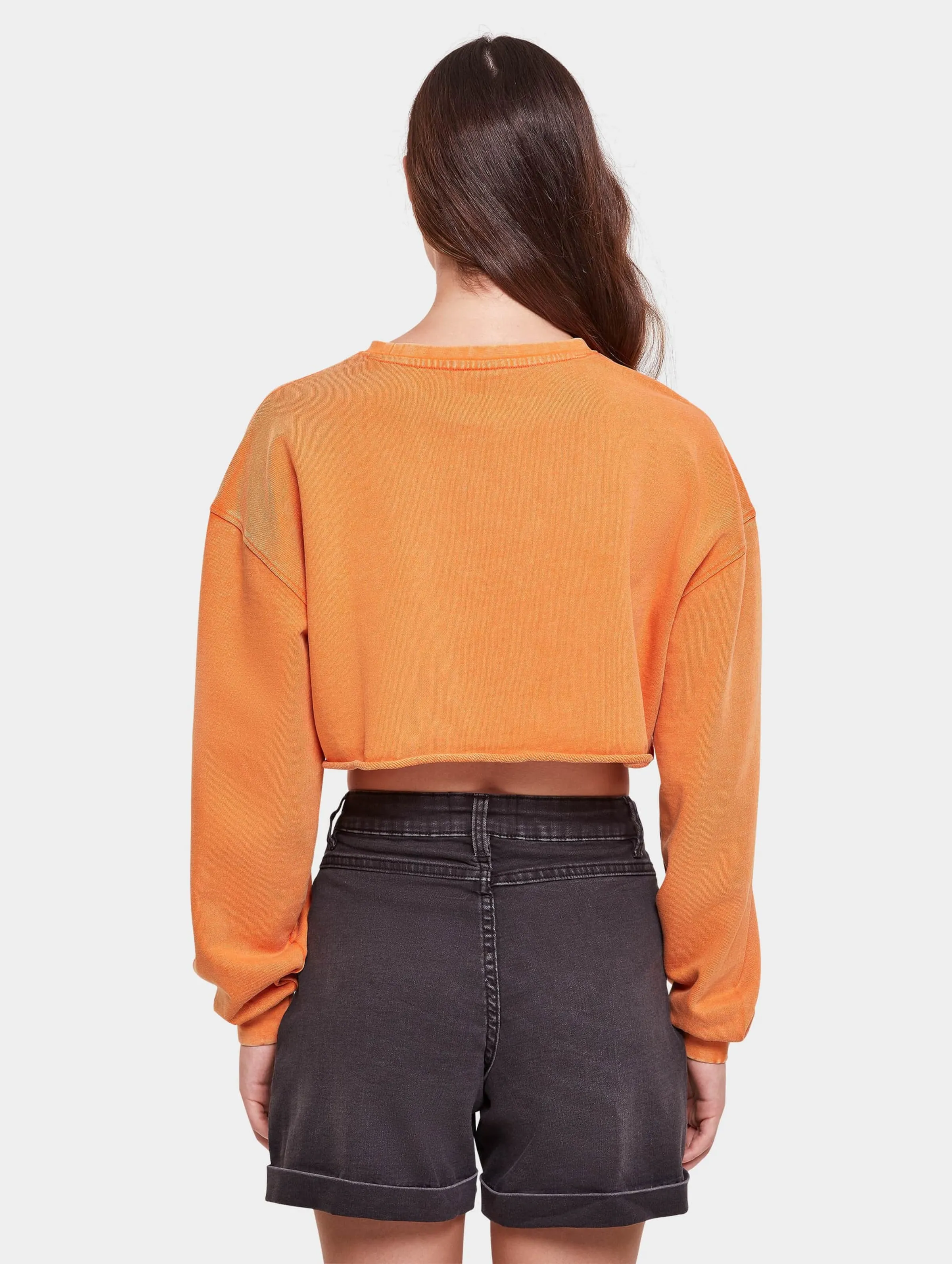 Urban Classics Ladies Cropped Flower Embroidery Terry