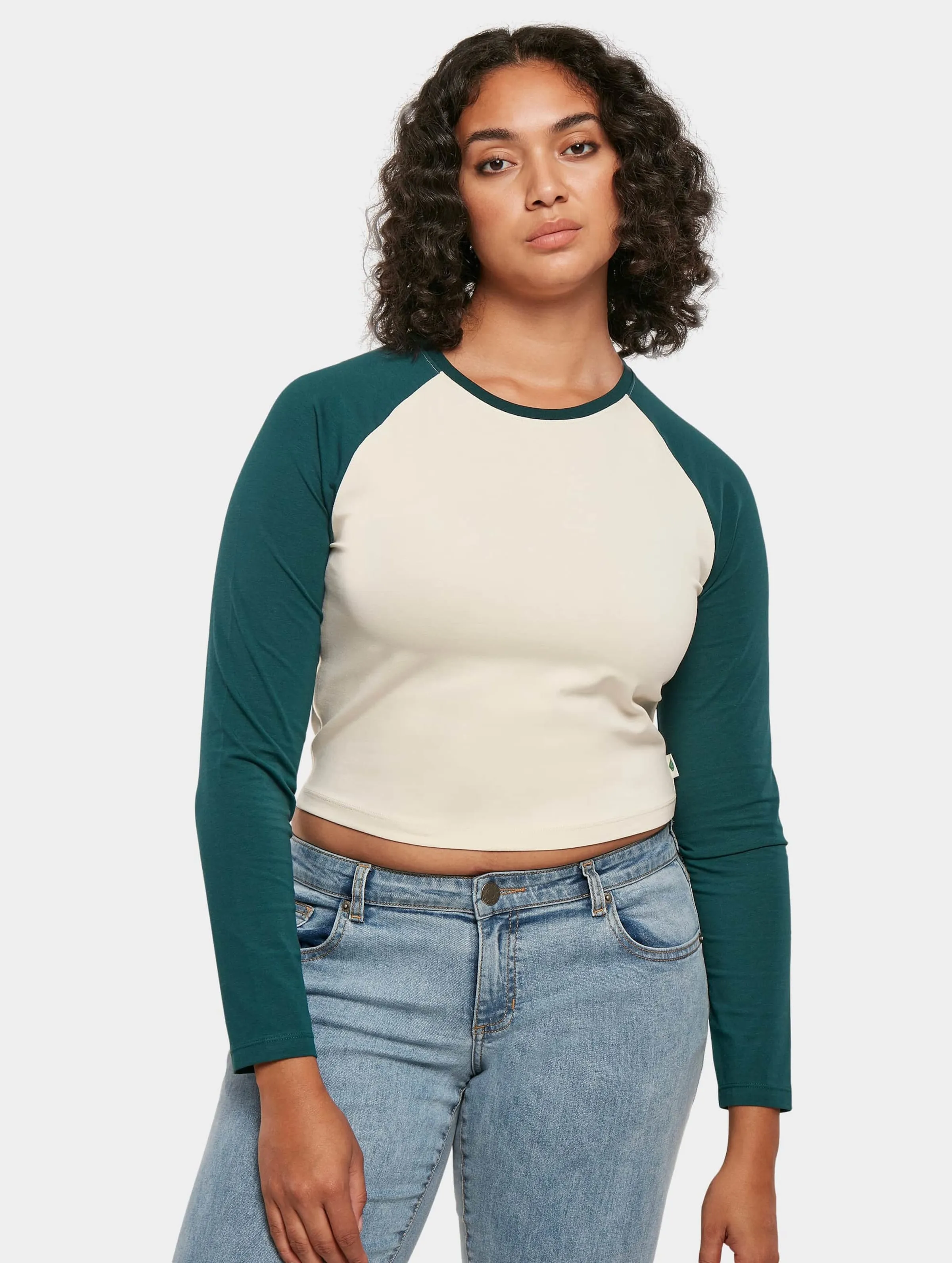 Urban Classics Ladies Organic Cropped Retro Baseball