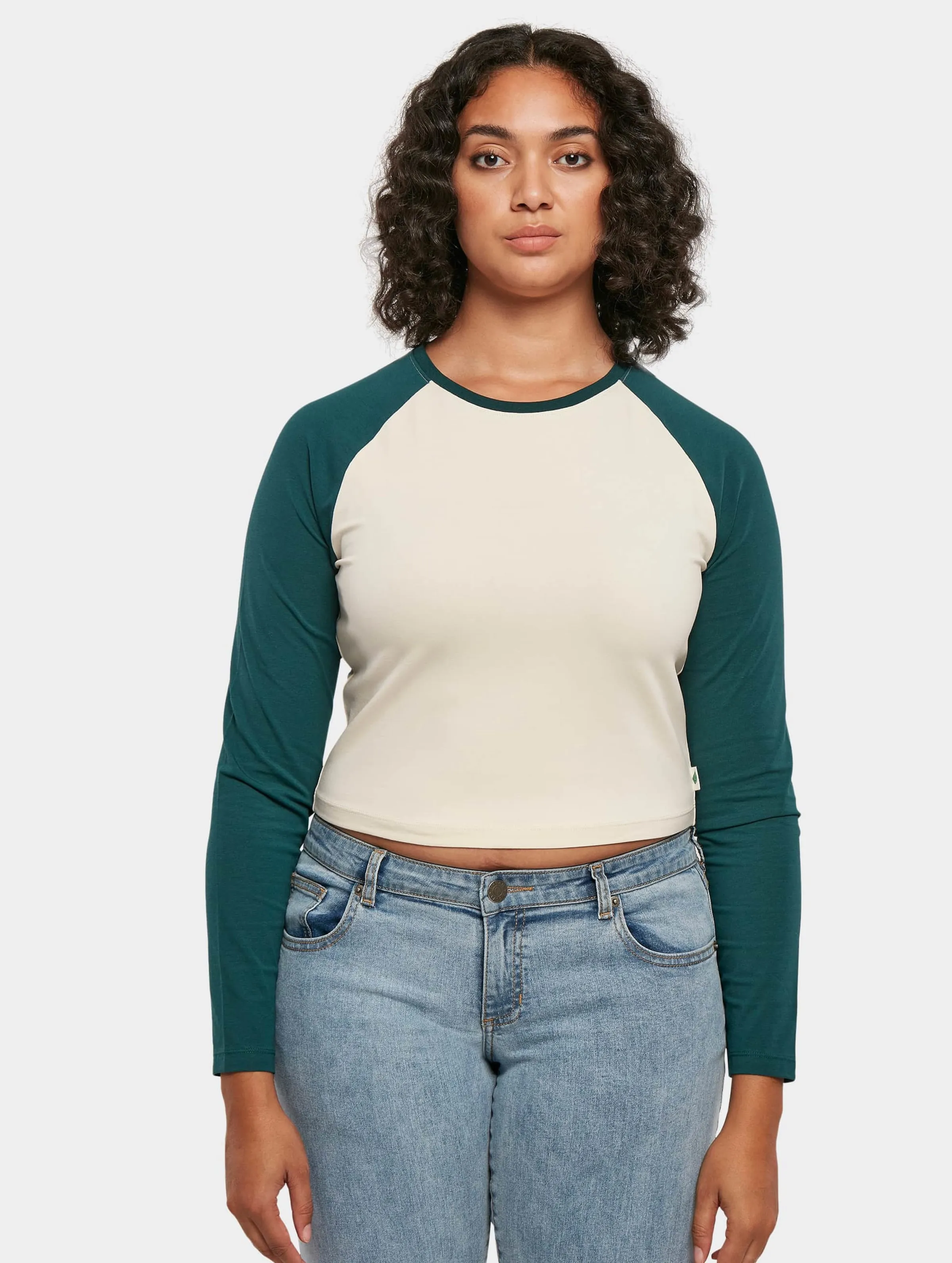 Urban Classics Ladies Organic Cropped Retro Baseball