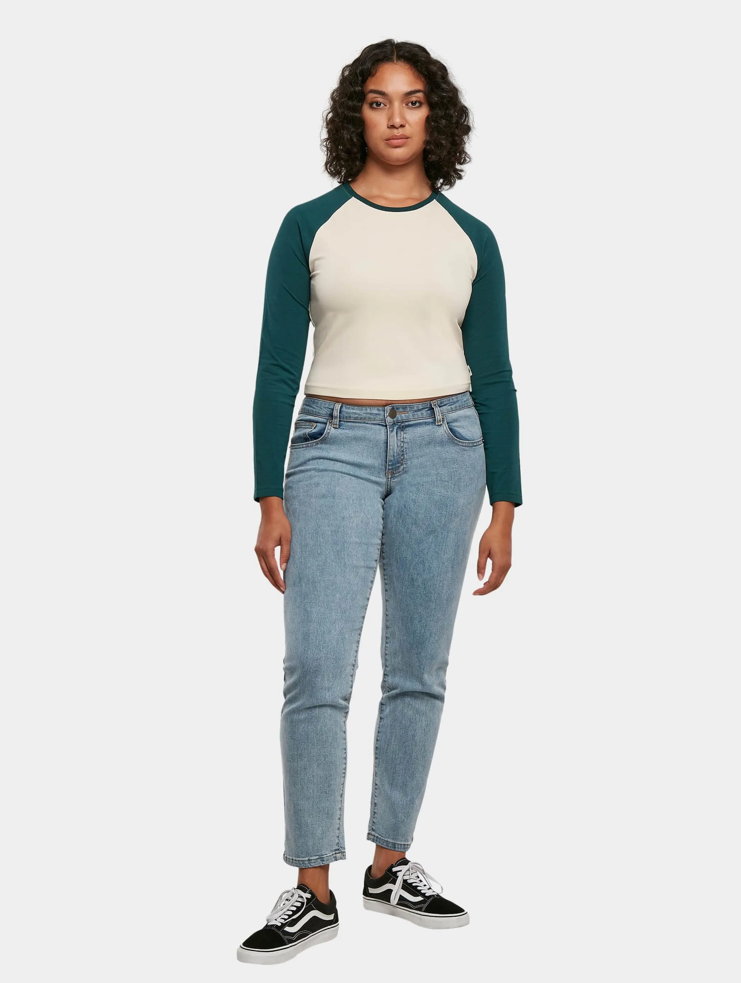 Urban Classics Ladies Organic Cropped Retro Baseball
