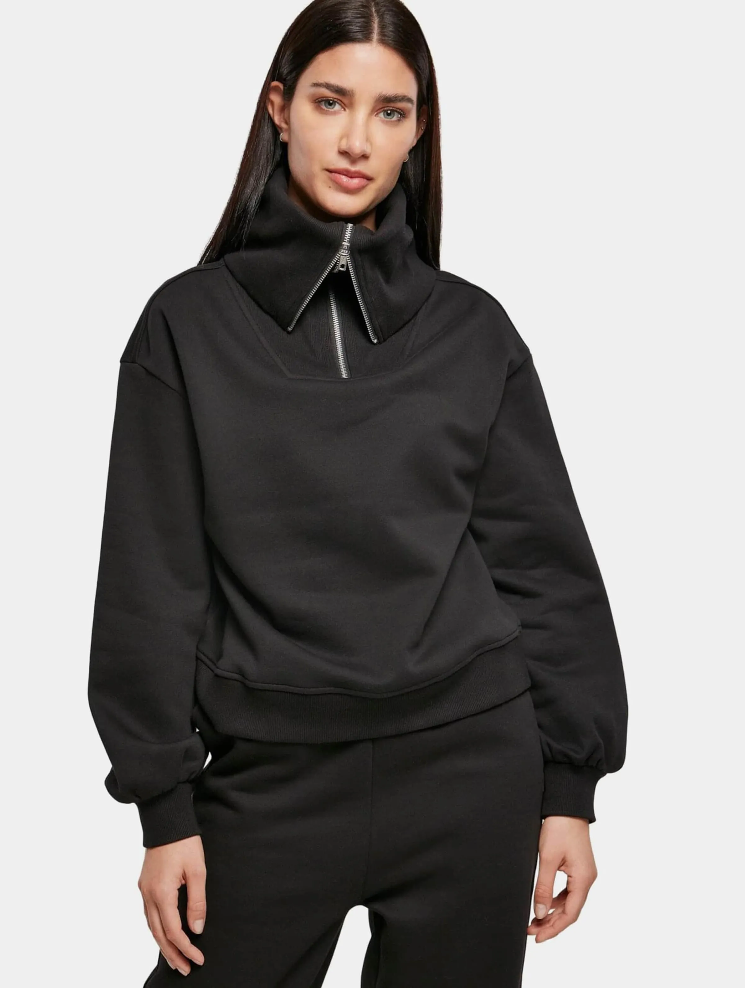 Urban Classics Ladies Oversized High Neck Troyer Crew