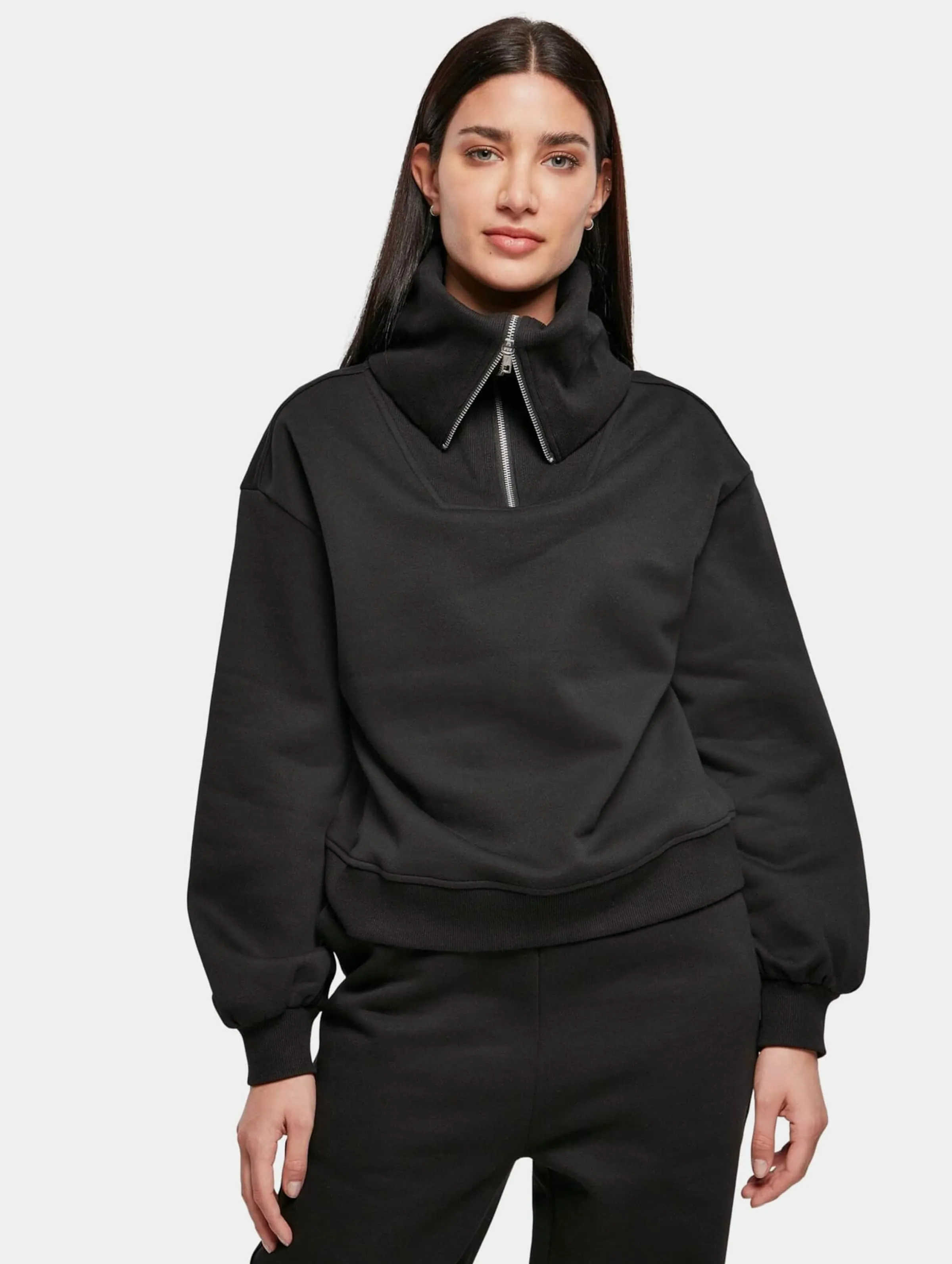 Urban Classics Ladies Oversized High Neck Troyer Crew