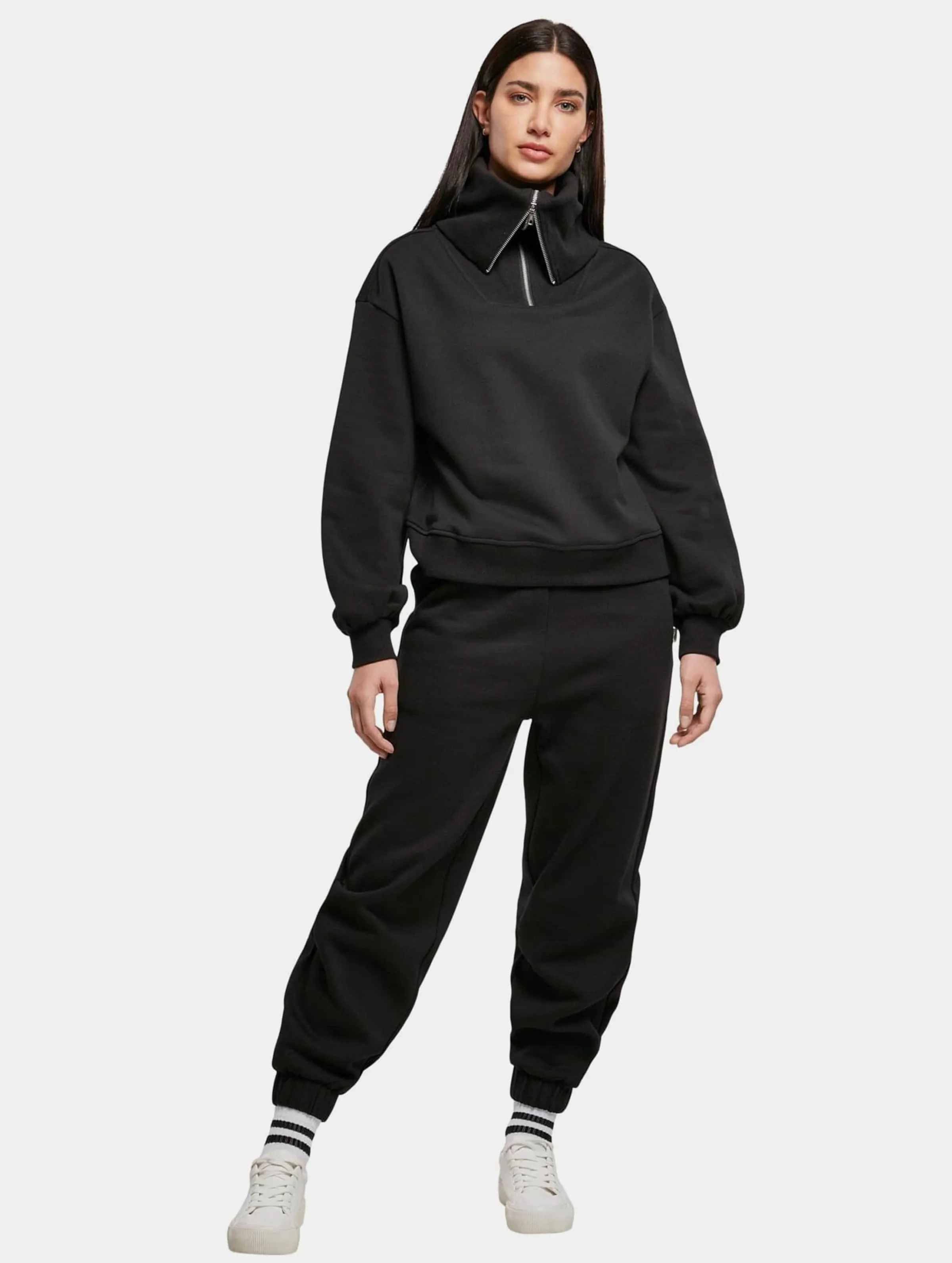 Urban Classics Ladies Oversized High Neck Troyer Crew