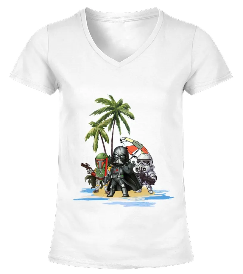 Vader Trooper Boba Fett Summer Time Camiseta cuello pico Mujer