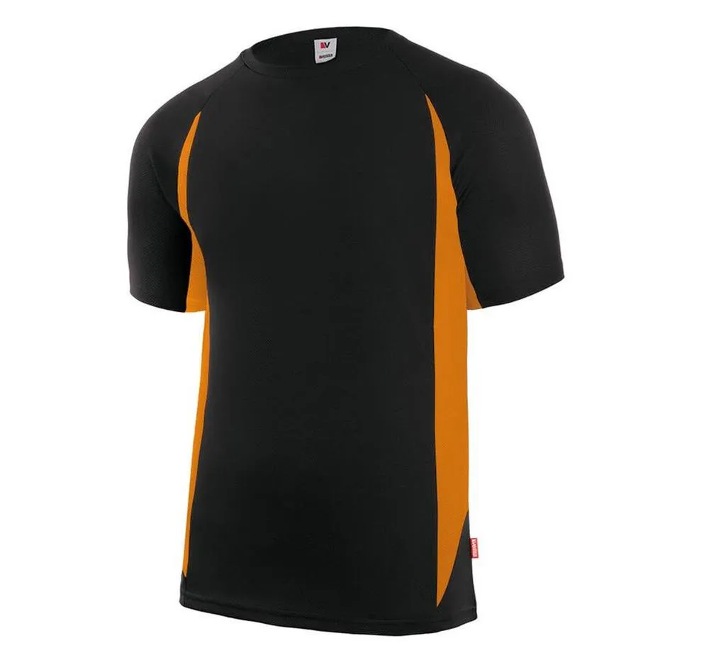 VELILLA V5501  CAMISETA TéCNICA BICOLOR  BLACK/FLUO ORANGE