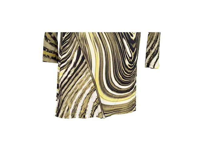 Vestido con estampado animalier de Roberto Cavalli y cremallera frontal Multicolor 