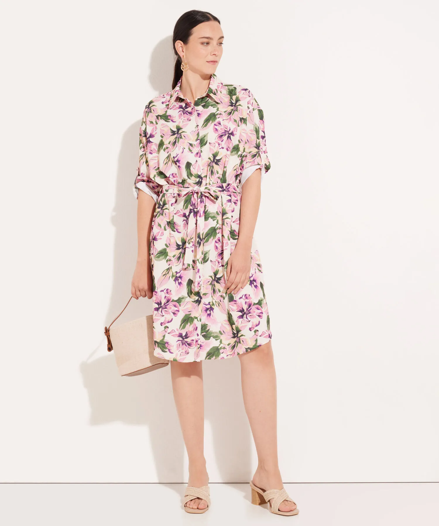 VESTIDO ESTAMPADO CON CINTUR&OACUTE;N