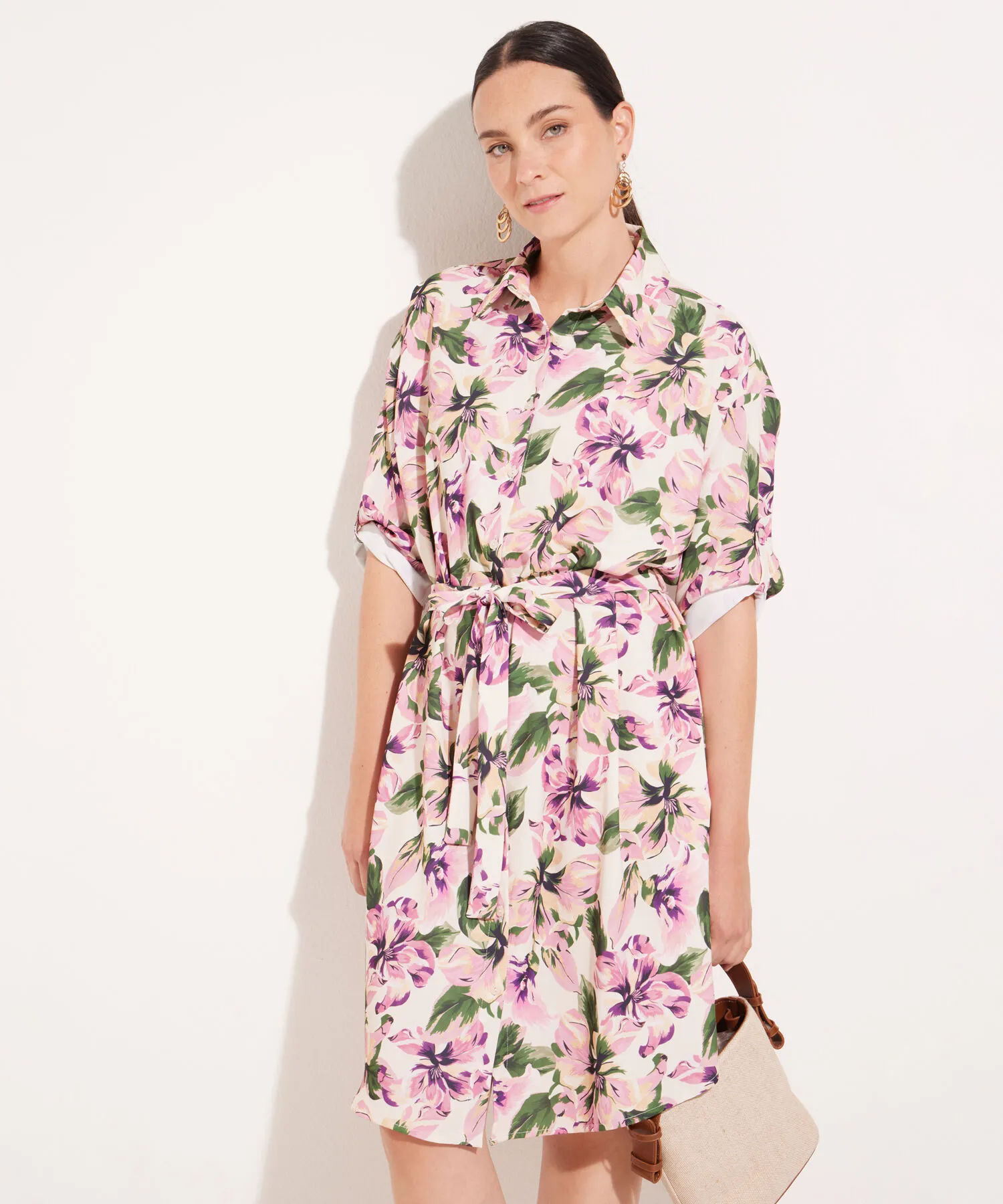 VESTIDO ESTAMPADO CON CINTUR&OACUTE;N