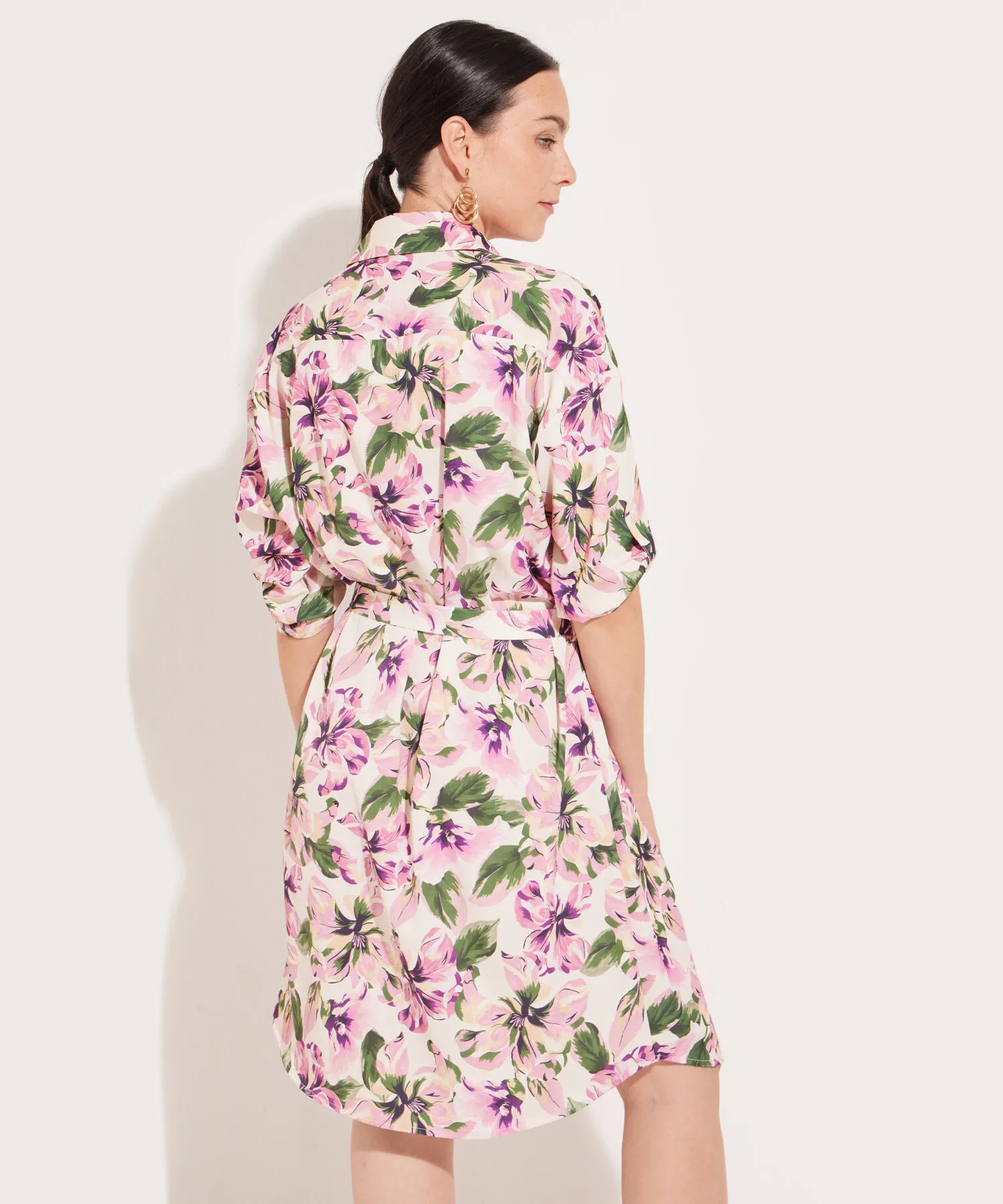 VESTIDO ESTAMPADO CON CINTUR&OACUTE;N