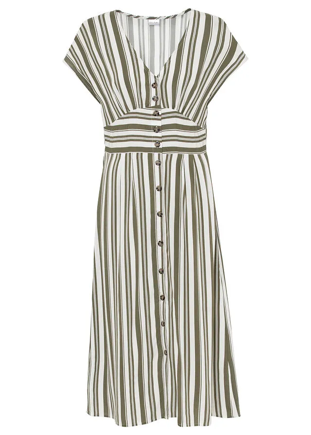 VESTIDO ESTAMPADO OLIVABLANCO DE RAYAS
