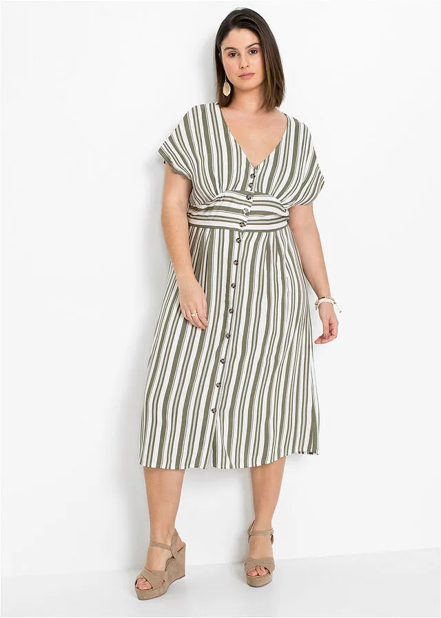 VESTIDO ESTAMPADO OLIVABLANCO DE RAYAS
