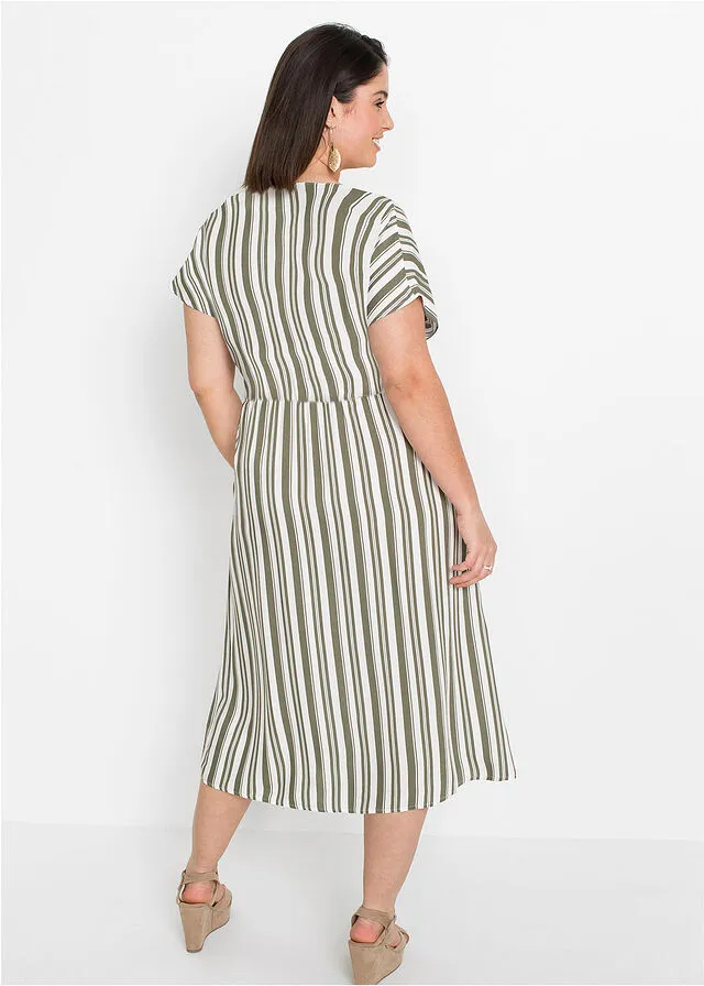 VESTIDO ESTAMPADO OLIVABLANCO DE RAYAS