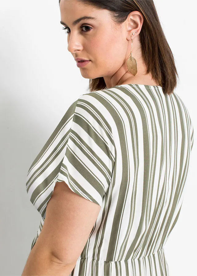 VESTIDO ESTAMPADO OLIVABLANCO DE RAYAS