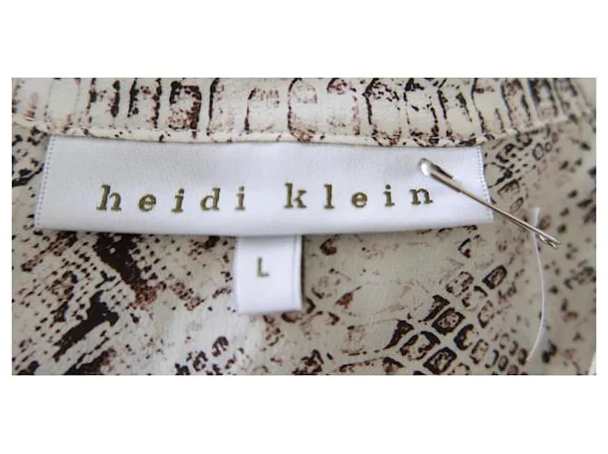 Vestido maxi de seda estampado de serpiente de Heidi Klein Beige 