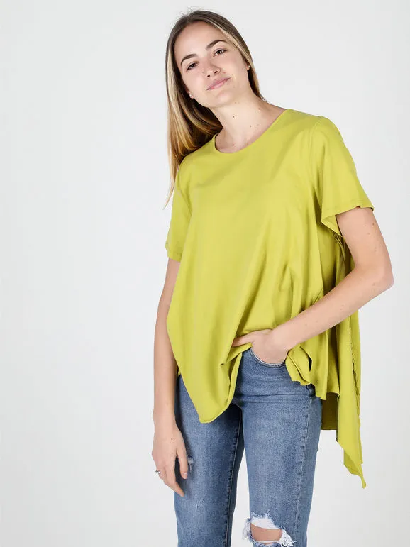 Wendy Trendy Camiseta maxi asimétrica de mujer de algodón
