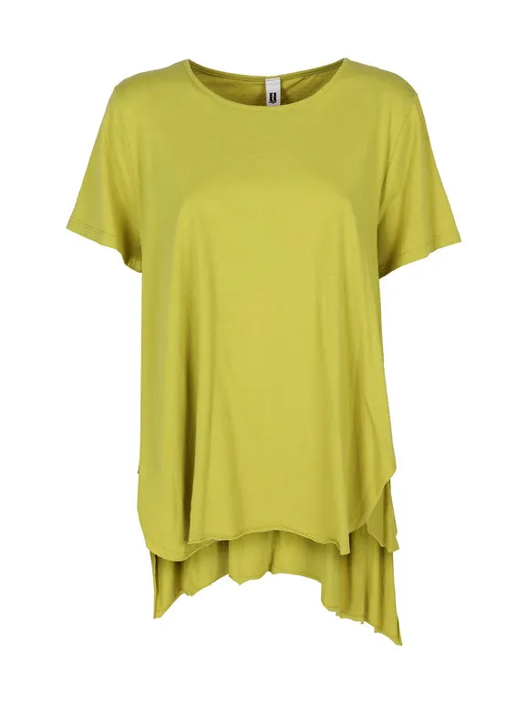Wendy Trendy Camiseta maxi asimétrica de mujer de algodón