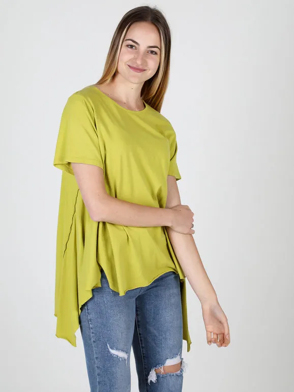 Wendy Trendy Camiseta maxi asimétrica de mujer de algodón