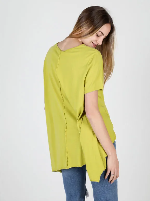 Wendy Trendy Camiseta maxi asimétrica de mujer de algodón