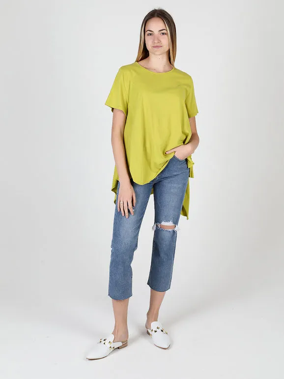 Wendy Trendy Camiseta maxi asimétrica de mujer de algodón