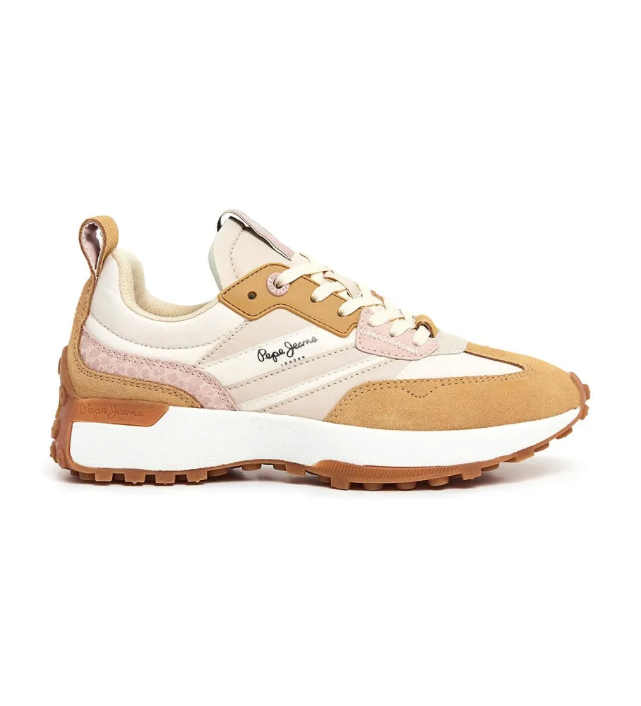 Zapatillas de Piel Lucky Print beige