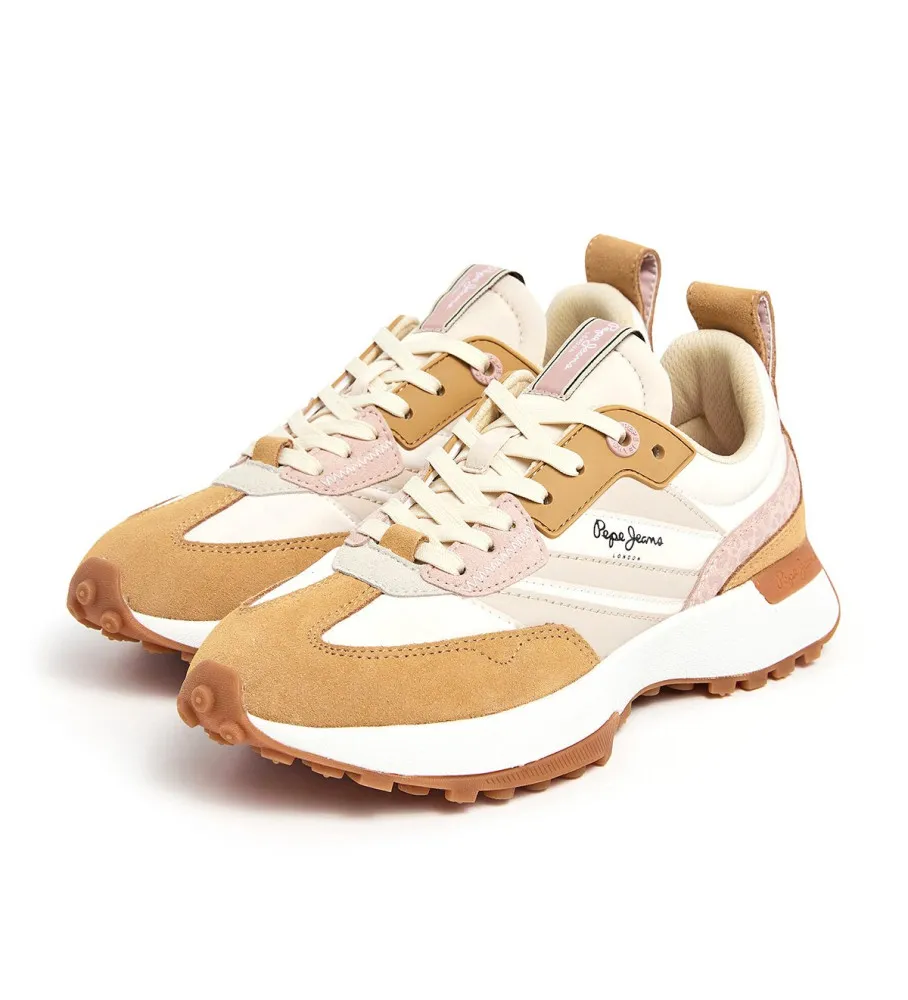 Zapatillas de Piel Lucky Print beige