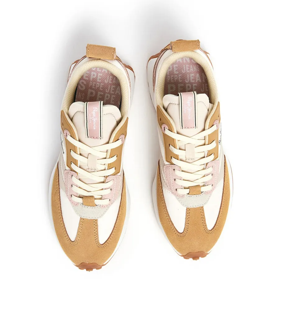 Zapatillas de Piel Lucky Print beige