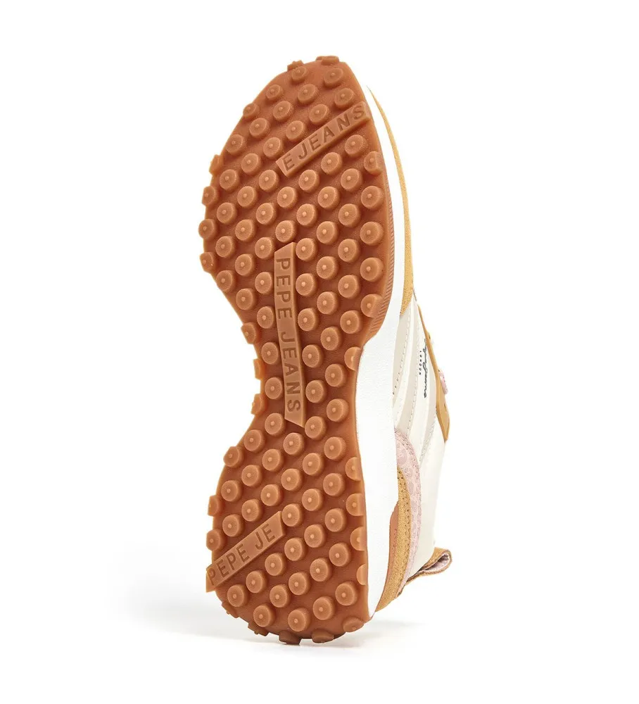 Zapatillas de Piel Lucky Print beige