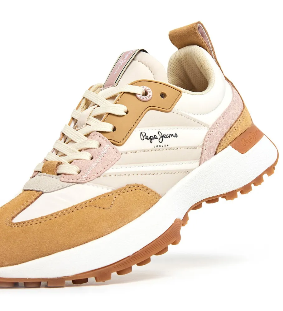 Zapatillas de Piel Lucky Print beige