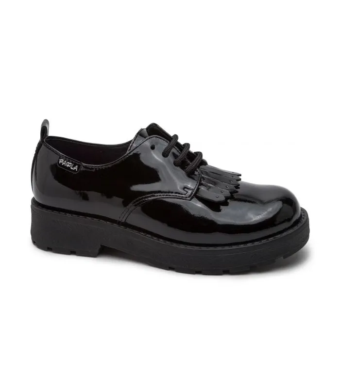 Zapato casual charol negro Paola