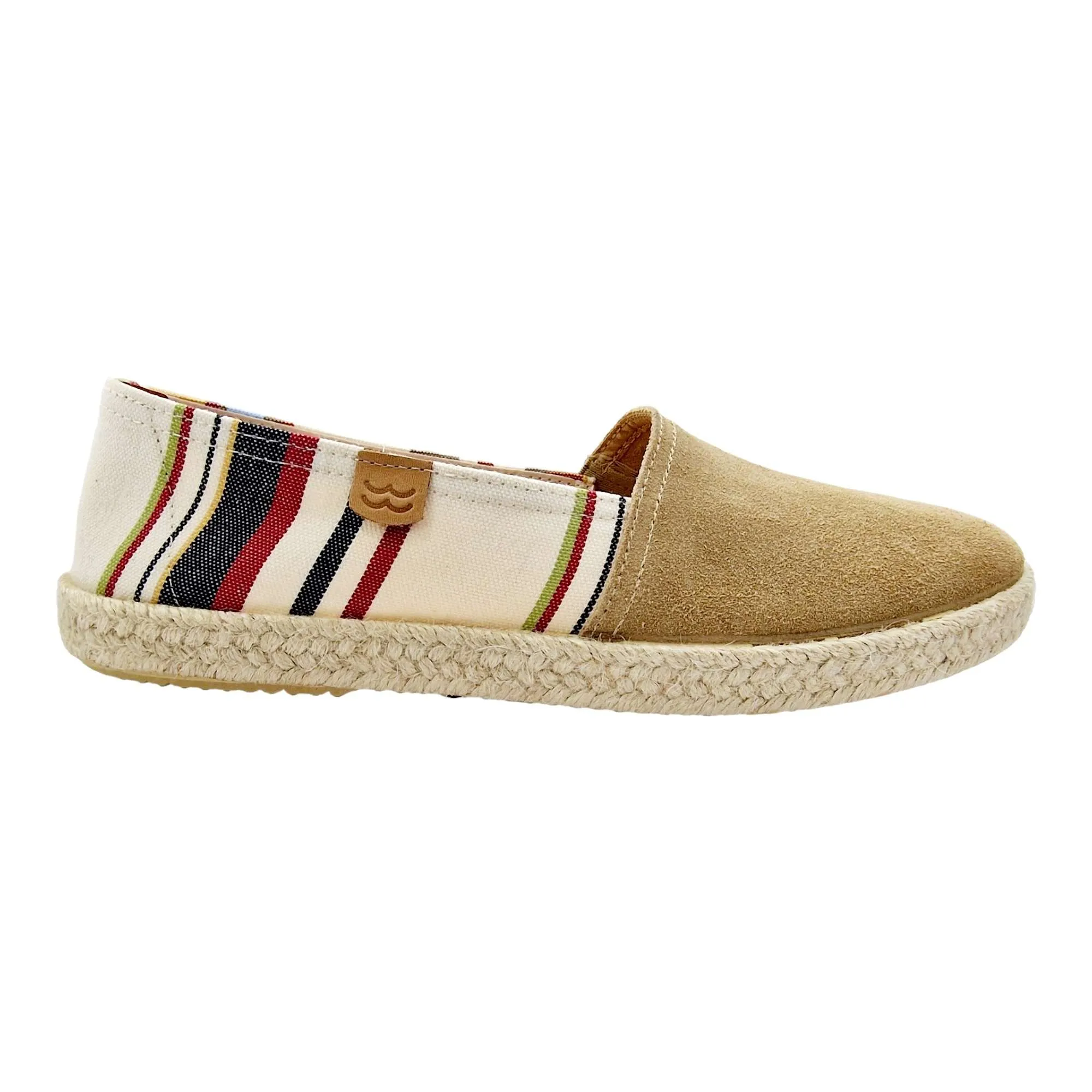 ZAPATO ESPADRILLES HOMBRE RAYAS TEJIDO Y PIEL BEIGE